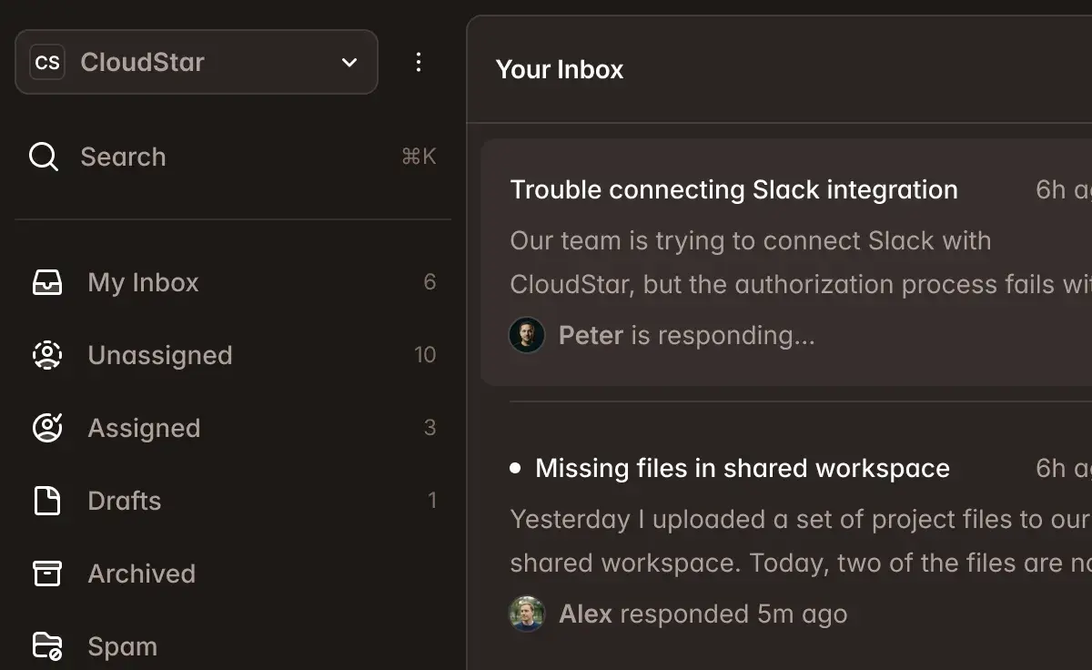 Feature screenshot: Know when others drop the ball dark