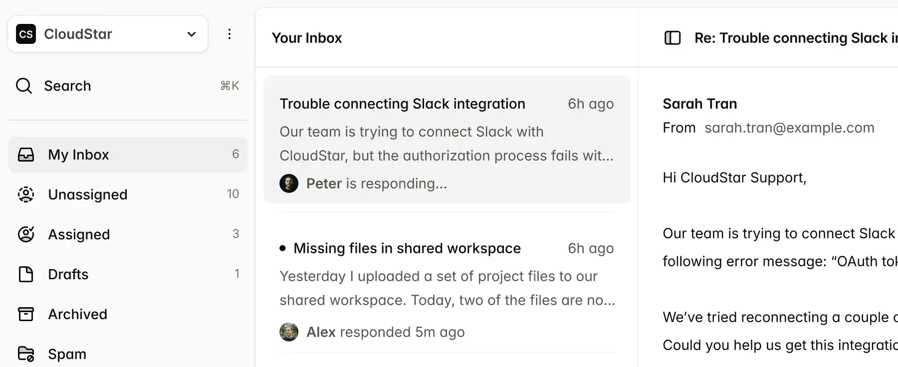 Feature screenshot: Know when others drop the ball detail