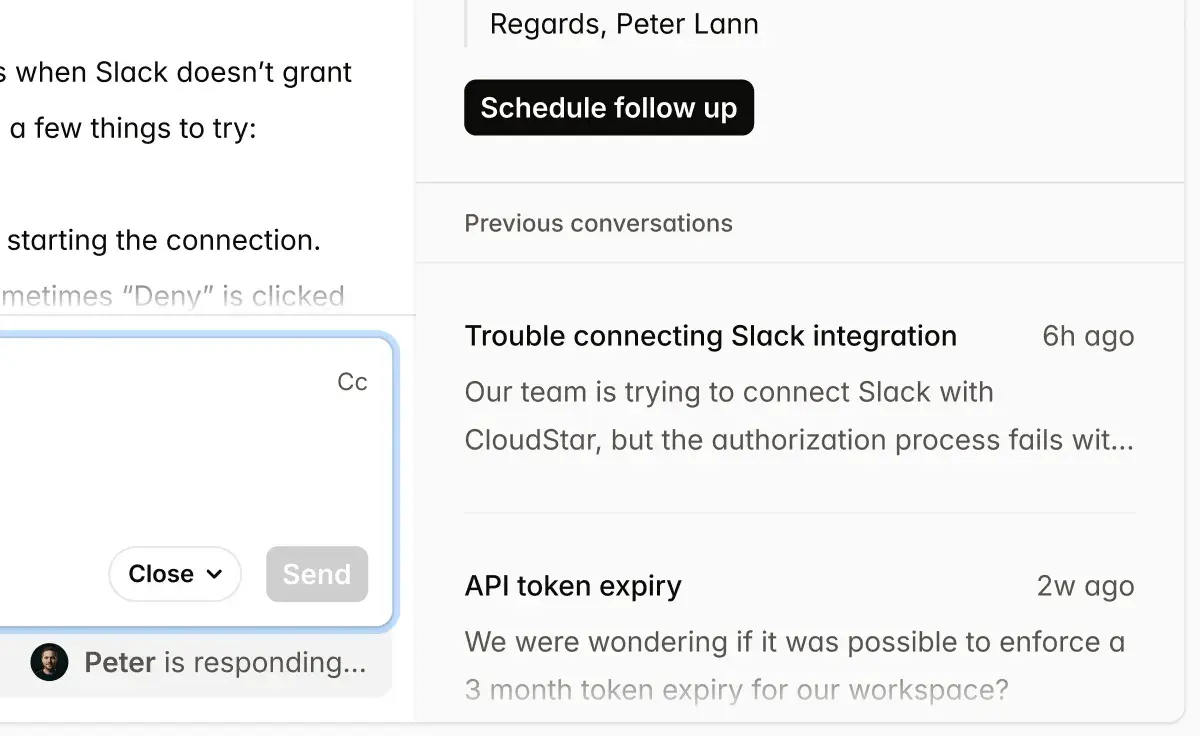 Feature screenshot: Never miss a conflict