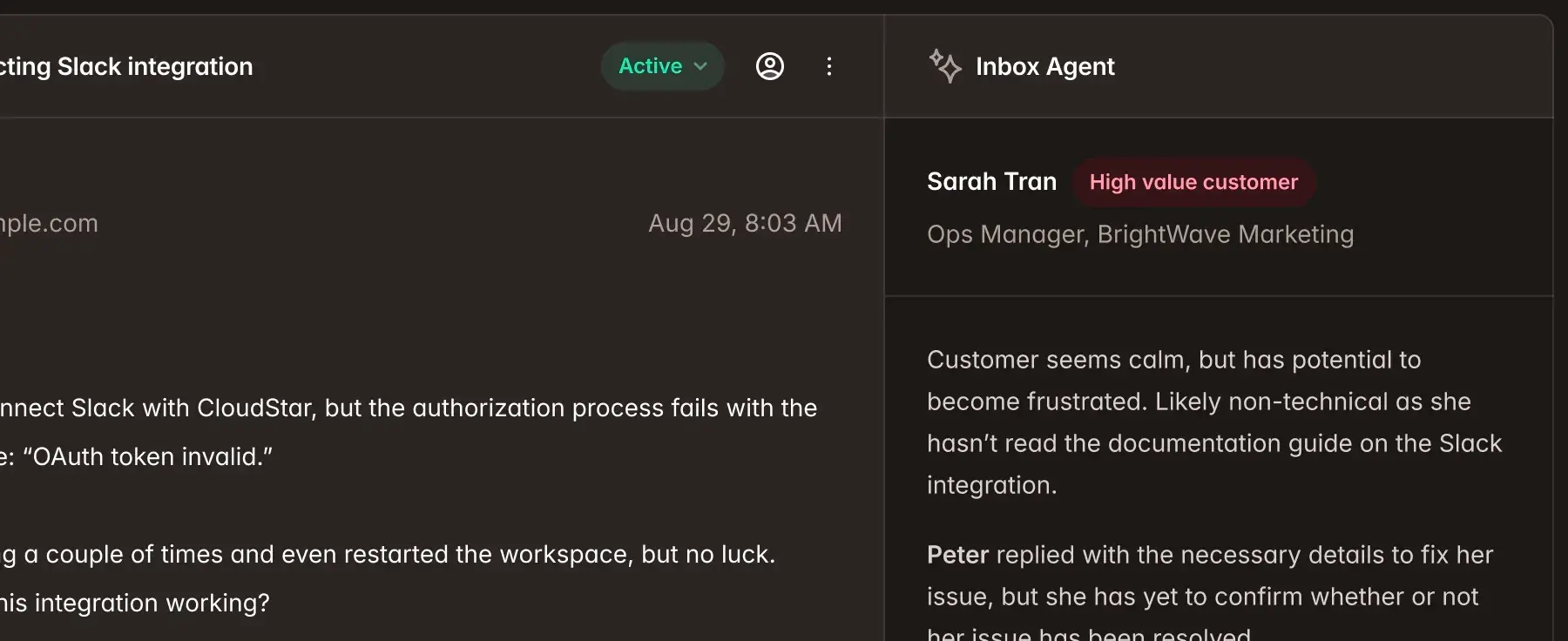 Feature screenshot: Deep research while you sleep detail dark